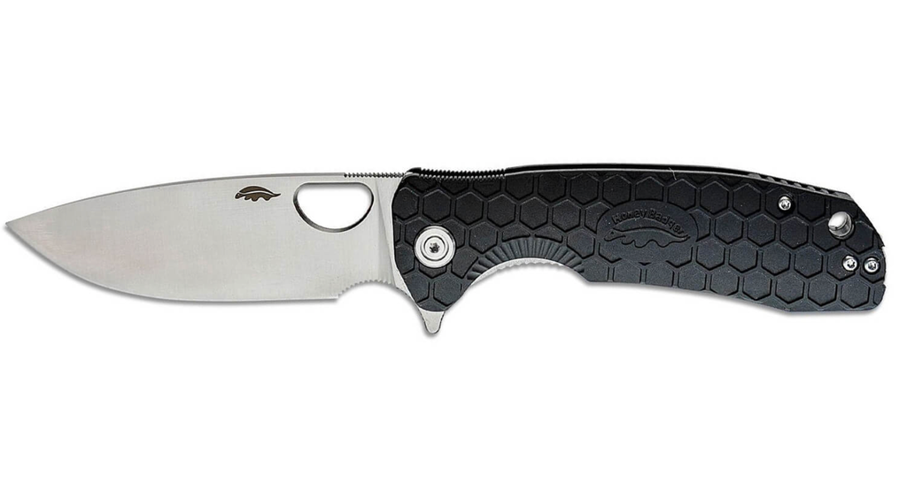 COUTEAU HONEY BADGER FLIPPER LARGE BLACK LAME 92mm 