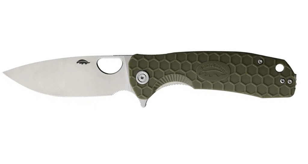 COUTEAU HONEY BADGER FLIPPER LARGE GREEN LAME 92mm 