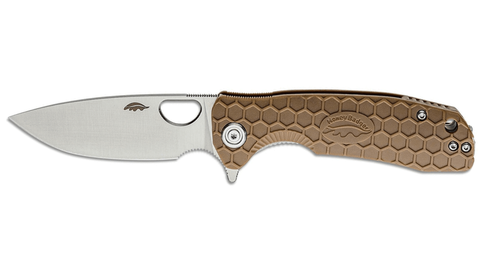 COUTEAU HONEY BADGER FLIPPER MEDIUM TAN LAME 81mm